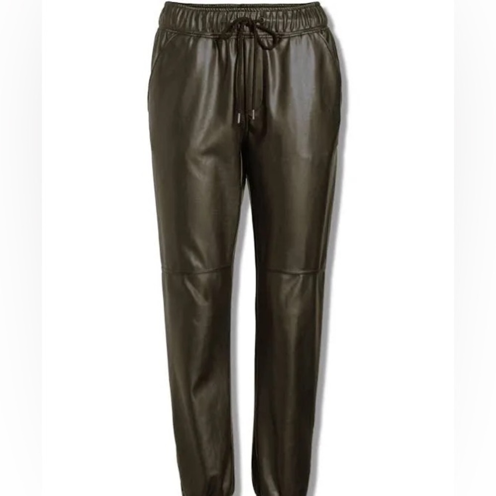 David Lerner Vegan Leather Ankle Cropped Pants